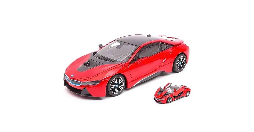BMW i8 (2015) piros – 1 24 méretarányos fém modellautó és játékautó Rastar Biztonságos vásárlás