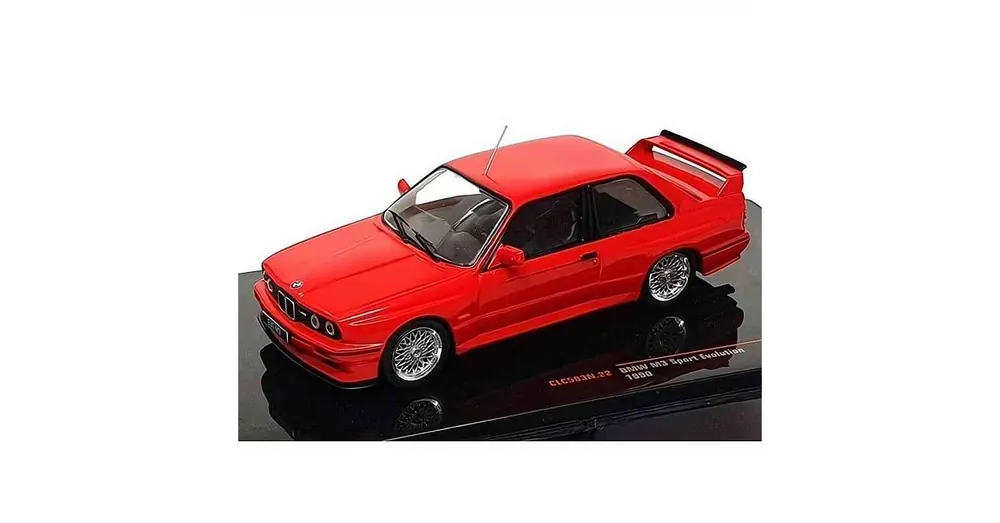 BMW M3 Sport Evolution (1990) piros – 1 43 méretarányos fém modellautó IXO Models Újdonság