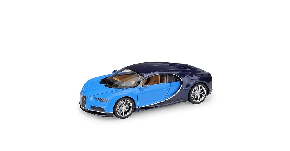 Gyors szállítás Bugatti Chiron kék-sötétkék – 1 24 méretarányos fém modellautó és játékautó Welly