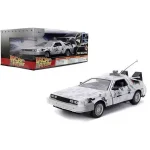 DeLorean Time Machine 1. jeges – Vissza a Jövőbe – 1 24 fém világítós modellautó és játékautó Jada Prémium