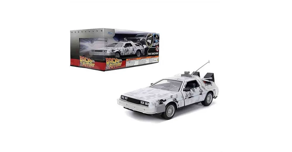 DeLorean Time Machine 1. jeges – Vissza a Jövőbe – 1 24 fém világítós modellautó és játékautó Jada Prémium