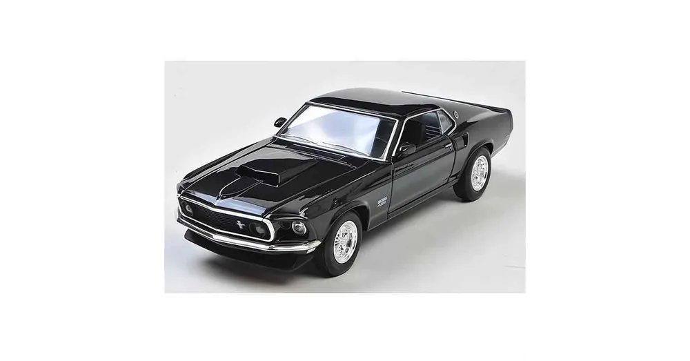 Vedd meg online Ford Mustang Boss 429 (1970) fekete – 1 24 méretarányos fém modellautó és játékautó Welly