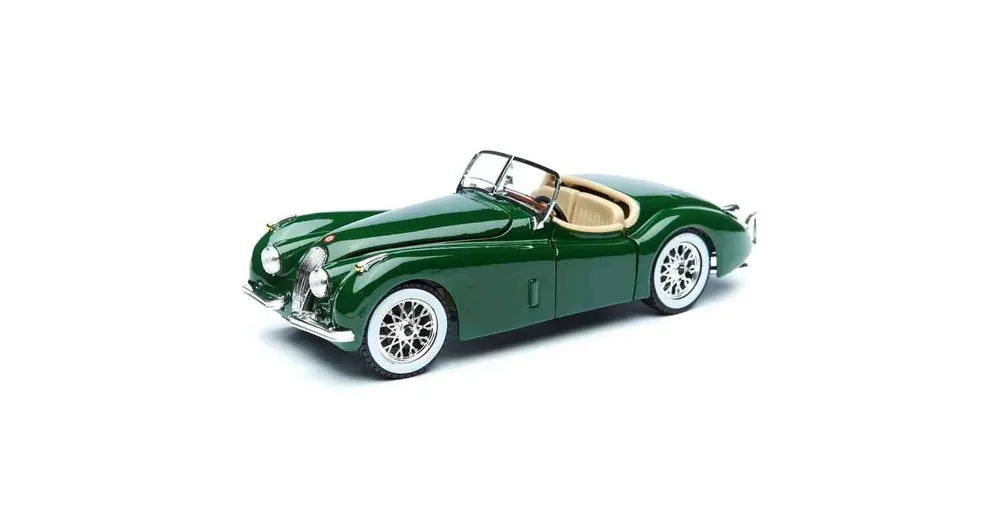Gyors kiszállítás Jaguar XK 120 Roadster (1951) zöld – 1 24 méretarányos fém modellautó és játékautó Bburago