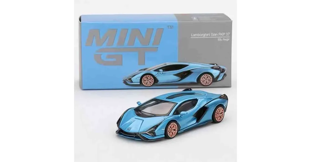 Exkluzív ajánlat Lamborghini Sián FKP 37 kék – MiniGT 573 - 1 64 méretarányos fém modellautó - TrueScale Miniatures (TSM)