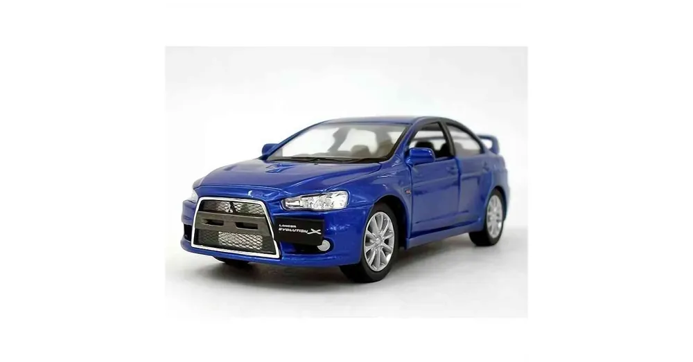 Outlet Mitsubishi Lancer Evolution X (2008) kék – 1 38 méretarányos fém játékautó Kinsmart