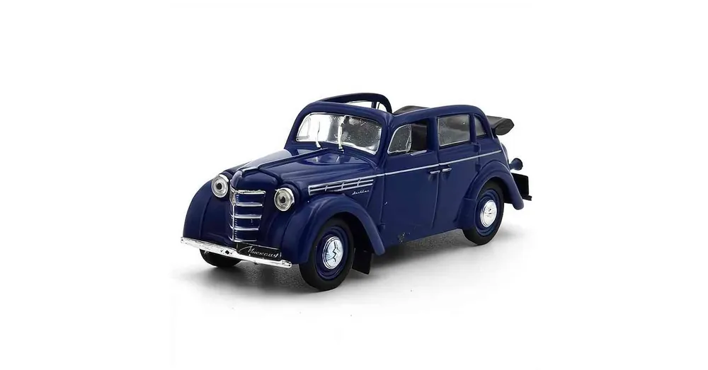 Újdonság Moszkvics 400-420A Cabriolet (1949) kék – 1 43 méretarányos fém modellautó Edicola
