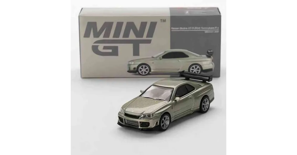 Különleges ajánlat Nissan Skyline GT-R (R34) Tommykaira R-z szürke – MiniGT 697 - 1 64 méretarányos fém modellautó - TrueScale Miniatures (TSM)