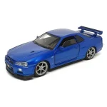 Nissan GT-R34 V-Spec II kék – 1 32 méretarányos fém játékautó és modellautó Tayumo Utolsó esély