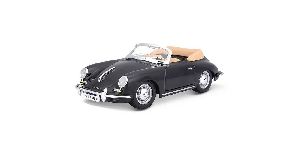 Porsche 356B Cabriolet (1961) fekete – 1 24 méretarányos fém modellautó és játékautó Bburago Újdonság