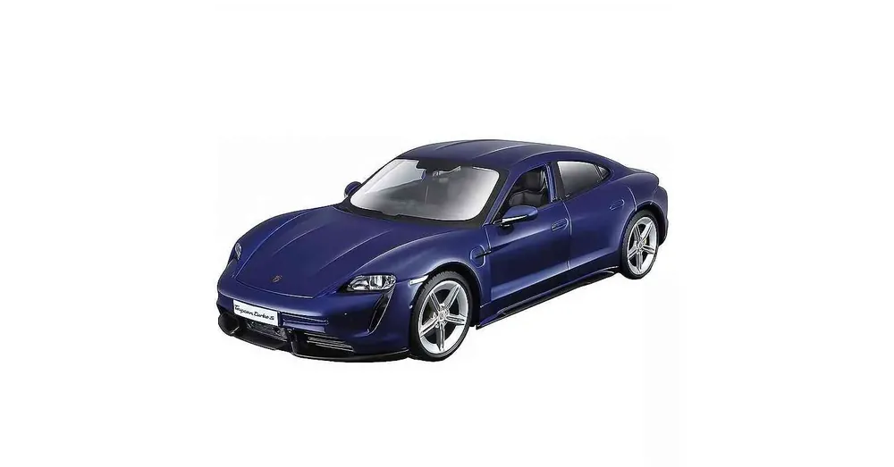 Alacsony ár Porsche Taycan kék – 1 24 méretarányos fém modellautó és játékautó Bburago
