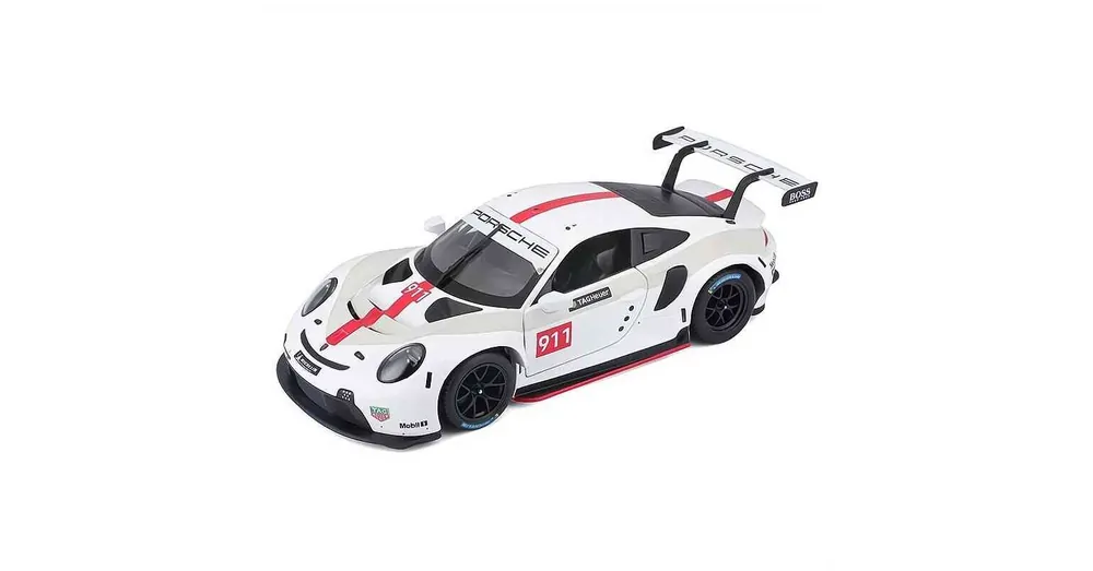 Porsche 911 RSR GT 911 fehér – 1 24 méretarányos fém modellautó és játékautó Bburago Prémium