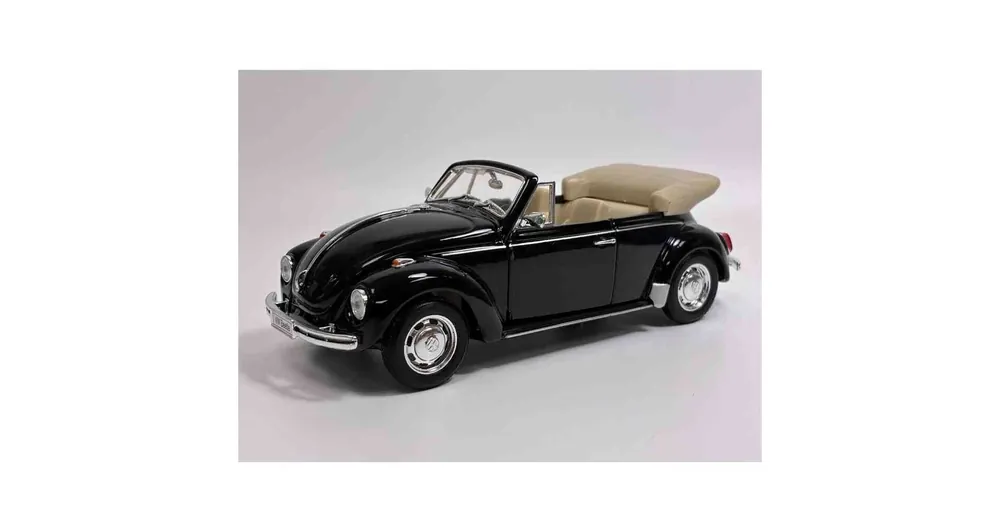 Legnépszerűbb Volkswagen Beetle (1959) nyitott fekete – 1 24 méretarányos fém modellautó és játékautó Welly