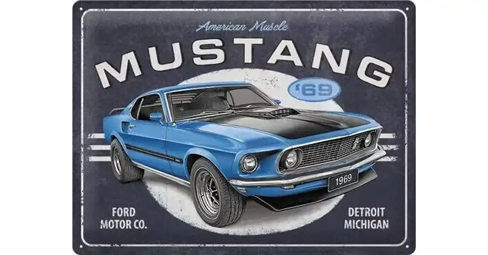 Nostalgic Art fém tábla Ford Mustang kék Olcsóbb