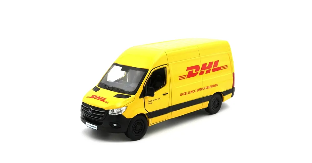 Mercedes Sprinter DHL Kinsmart modell Vedd meg most
