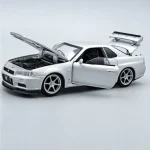 Nissan GT-R34 1 32 Tayumo ezüst játék Expressz szállítás