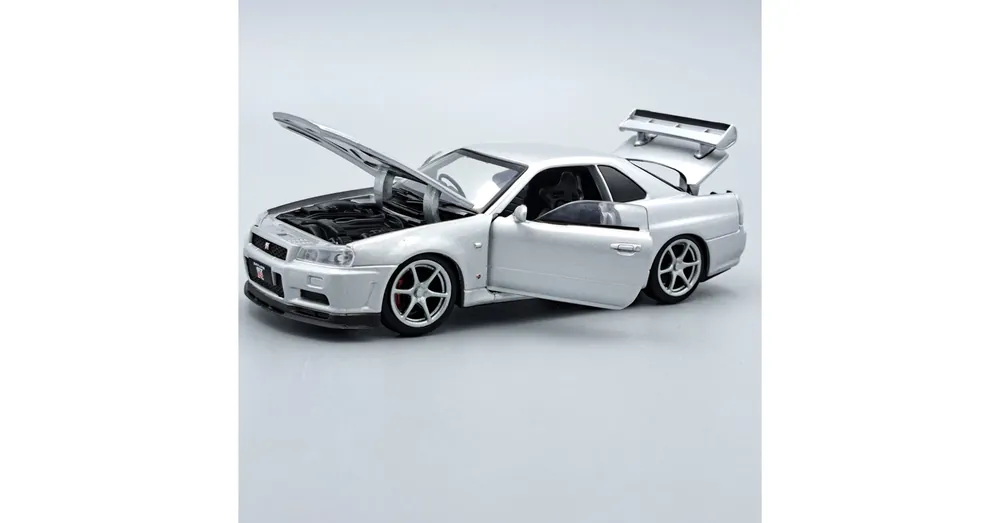 Nissan GT-R34 1 32 Tayumo ezüst játék Expressz szállítás