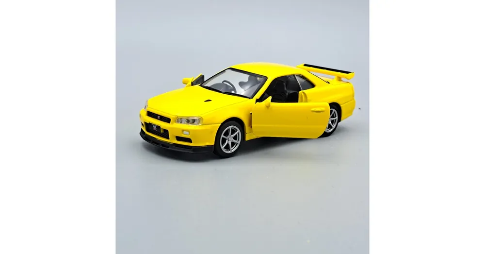 Nissan GT-R34 1 36 Tayumo sárga játék Szuper akció