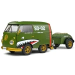 Újdonság Volkswagen bus utánfutóval 1 18 zöld
