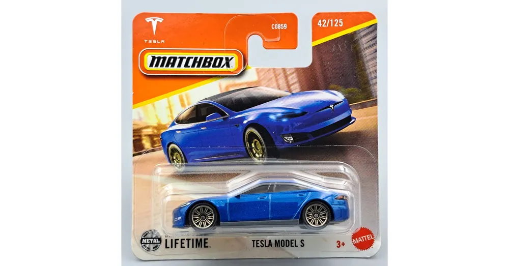 Akció Tesla Model S 1 64 Matchbox kék B