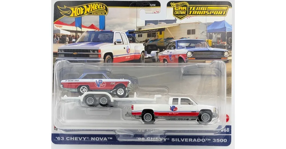 Vedd meg online Chevy Nova ‘63 + Chevy Silverado Trailer