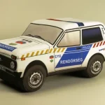 Alacsony ár Plüss Lada 4X4 Classic Rendőr