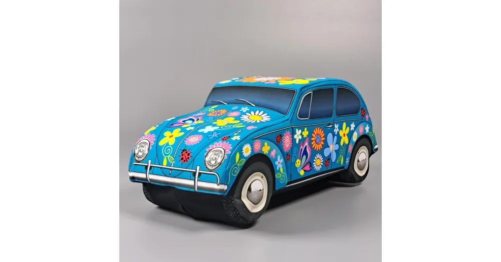 Újdonság Plüss VW Bogár 1963 virágos zöld