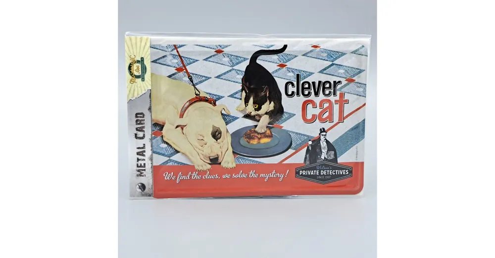Nostalgic Art fém képeslap Clever Cat Biztonságos fizetés