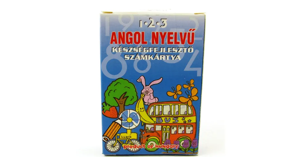 Angol nyelvű készségfejlesztő számkártya Gyors szállítás