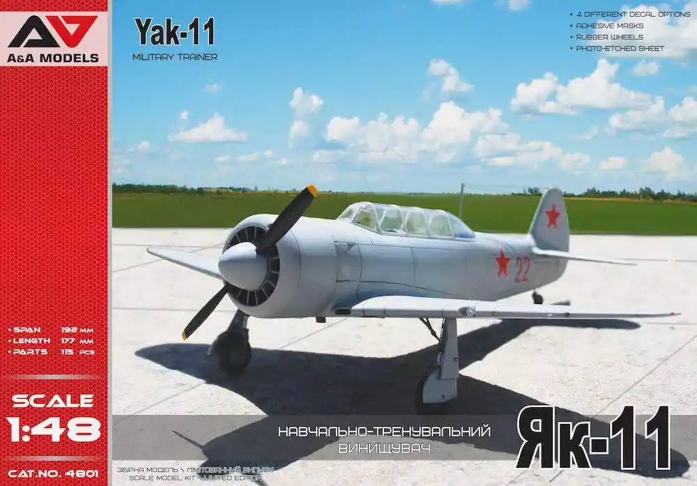 AA Models 1 48 Yak-11 Military trainer repülő makett Biztonságos fizetés