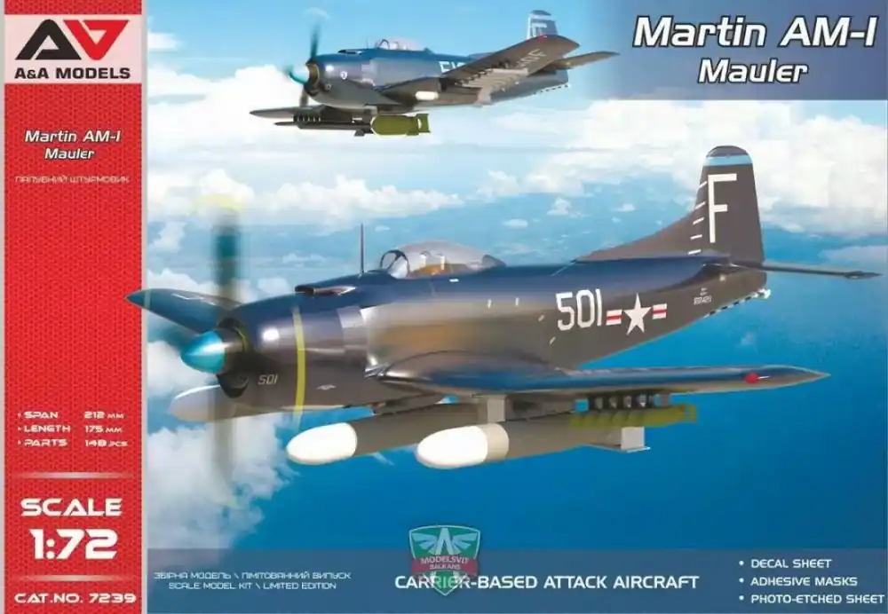 Vásárlói kedvenc AA Models AAM7239 1 72 AM-1 ”Mauler” (Late ver.) attack aircraft
