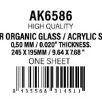 Rendeld meg most AK-Interactive 0,40 mm/0.016” Thickness-Clear Organic Glass/Acry (új)