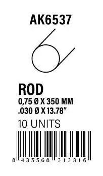 AK-Interactive Rod 0.75 diameter x 350mm - STYRENE STRIP Bestseller