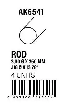 AK-Interactive Rod 3.00 diameter x 350mm - STYRENE STRIP Exkluzív ajánlat