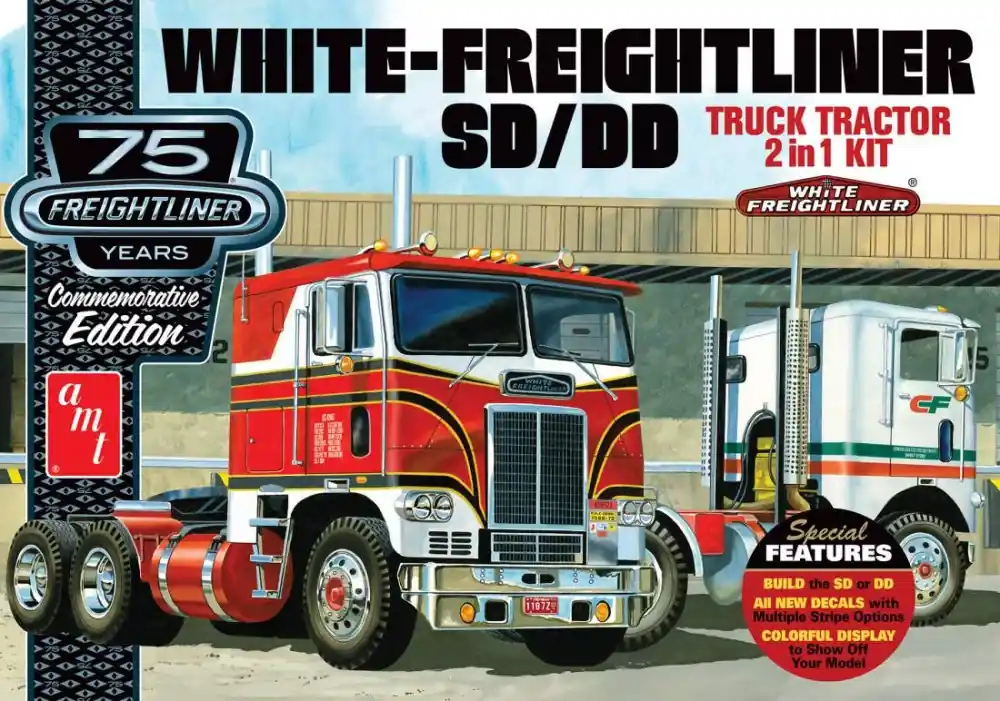 AMT AMT1046 1 25 White Freightliner 2-in-1 SC/DD Cabover Tractor (75th Anniversary) Olcsóbb