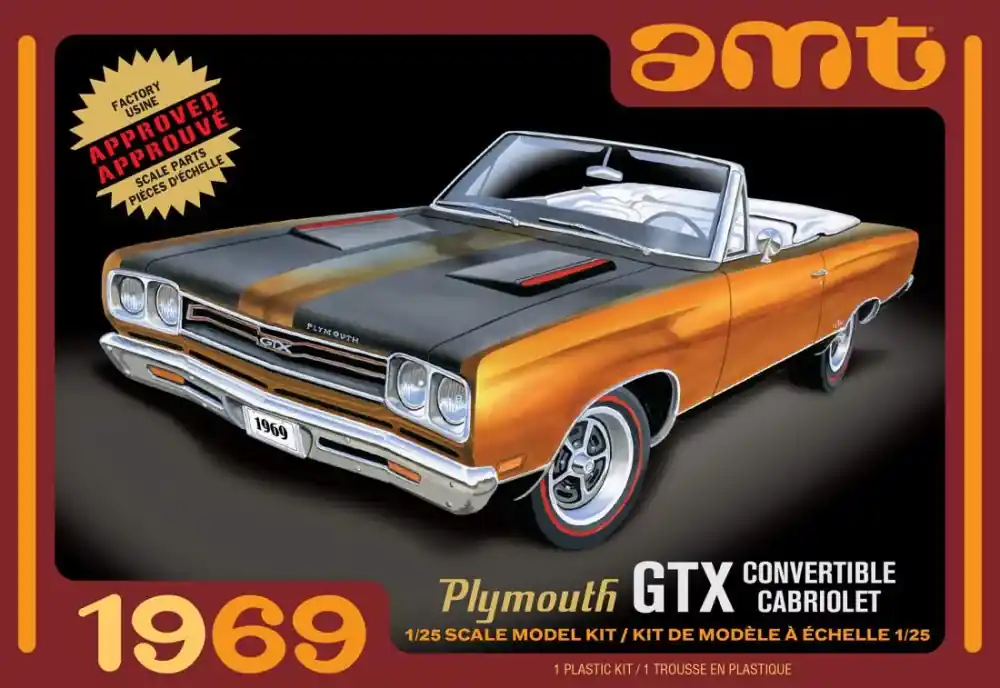 Csak ma AMT AMT1137 1 25 1969 Plymouth GTX Convertible 2T