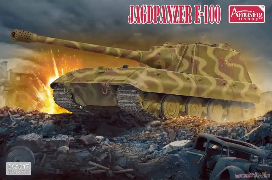 Legjobb ár Amusing Hobby 1 35 Jagdpanzer E-100 harcjármű makett