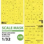 Szuper akció ASK mask 1 32 Avro Lancaster B Mk.I/III express self adhesive masks for Border Model
