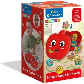 Baby Clementoni Fűzős játék alma formájú tárolóban Olcsóbb
