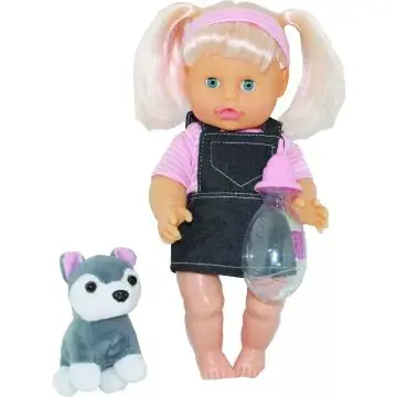 Újdonság Bambolina Nena játékbaba kutyával - 36 cm