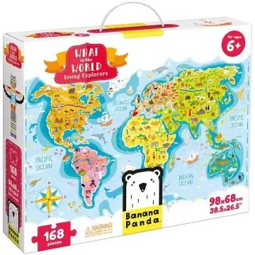 Biztonságos fizetés Banana Panda Mi a helyzet a világban? kirakó - 168 darabos