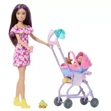 Vedd meg online Barbie Bébiszitter játékszett - Skipper baba kisbabával és babakocsival