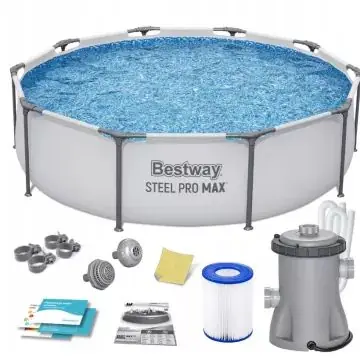 Bestway Steel Pro Max fémvázas medence vízforgatóval - 305 x 76 cm Olcsóbb