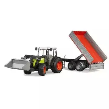 Alacsony ár Bruder Claas Nectis 267F markolós traktor utánfutóval