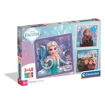 Végkiárusítás Clementoni Jégvarázs - 3X48 darabos, négyzet alakú puzzle