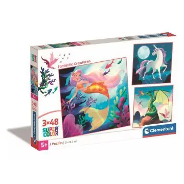 Clementoni SuperColor Fantasztikus élőlények - 3 x 48 darabos puzzle Korlátozott ajánlat