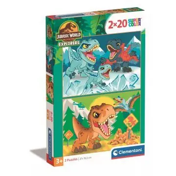 Prémium Clementoni SuperColor Jurassic World - 2 x 20 darabos puzzle