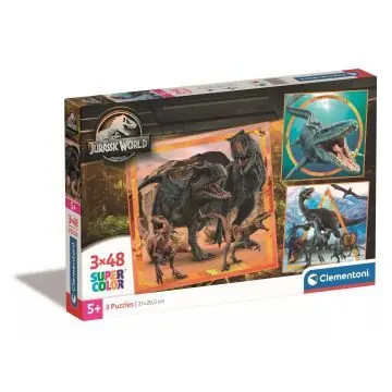 Clementoni SuperColor Jurassic World - 3 x 48 darabos puzzle Csak ma