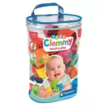 Biztonságos fizetés Clemmy Puha bébi építőkocka - 40 db-os