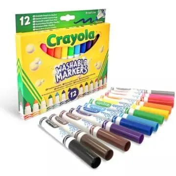 Expressz kézbesítés Crayola Lemosható, tompahegyű filctoll készlet - 12 db-os
