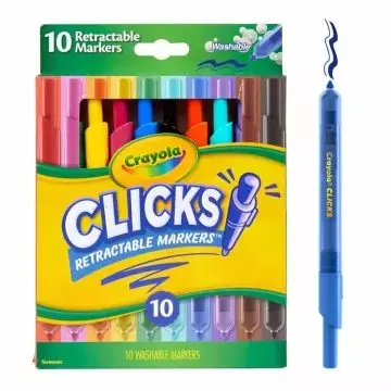Crayola lemosható, visszahúzható hegyű filctoll - 10 db-os Korlátozott ajánlat